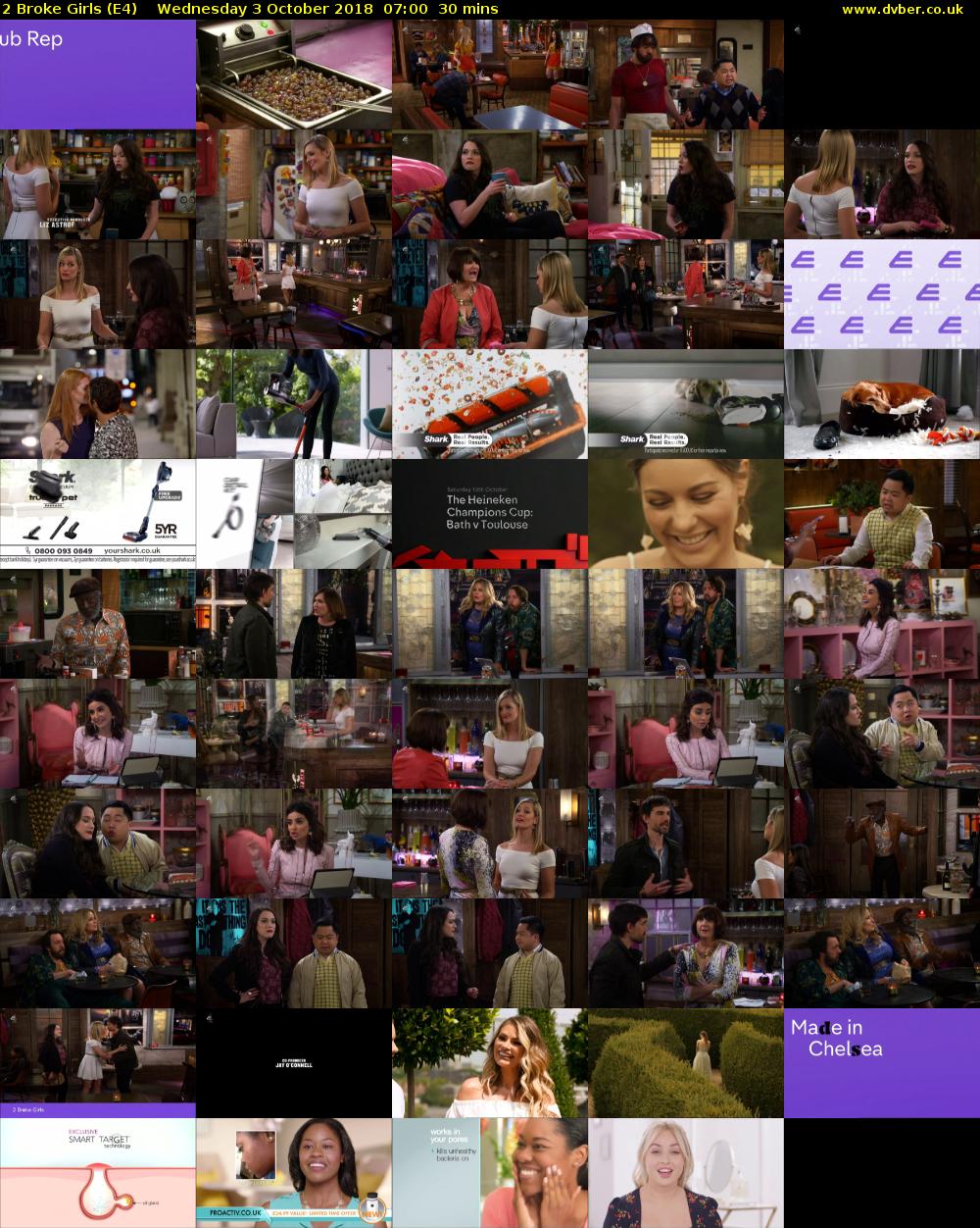 2 Broke Girls (E4) Wednesday 3 October 2018 07:00 - 07:30