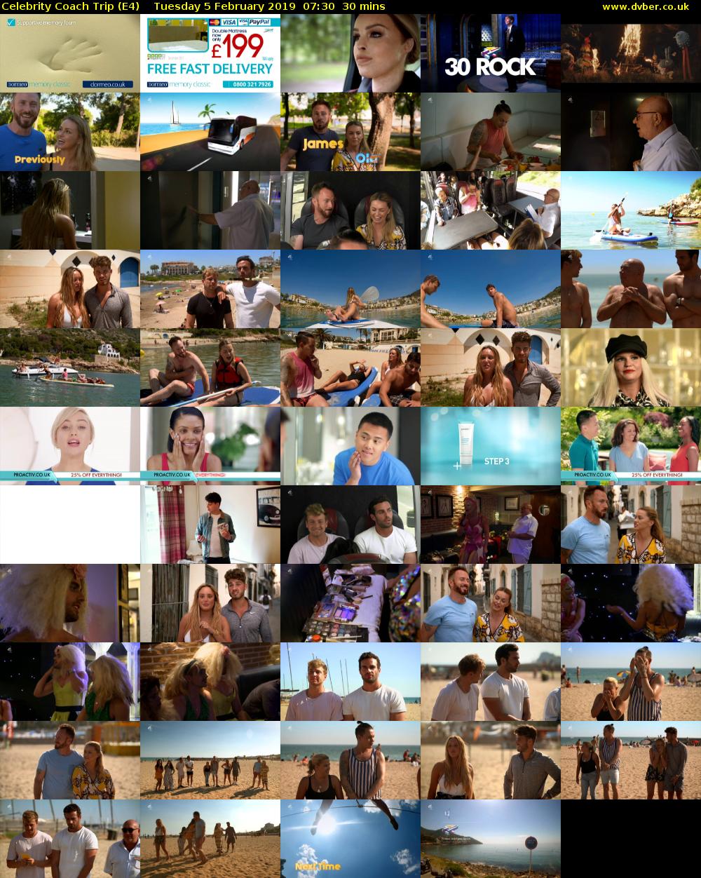 Celebrity Coach Trip (E4) Tuesday 5 February 2019 07:30 - 08:00