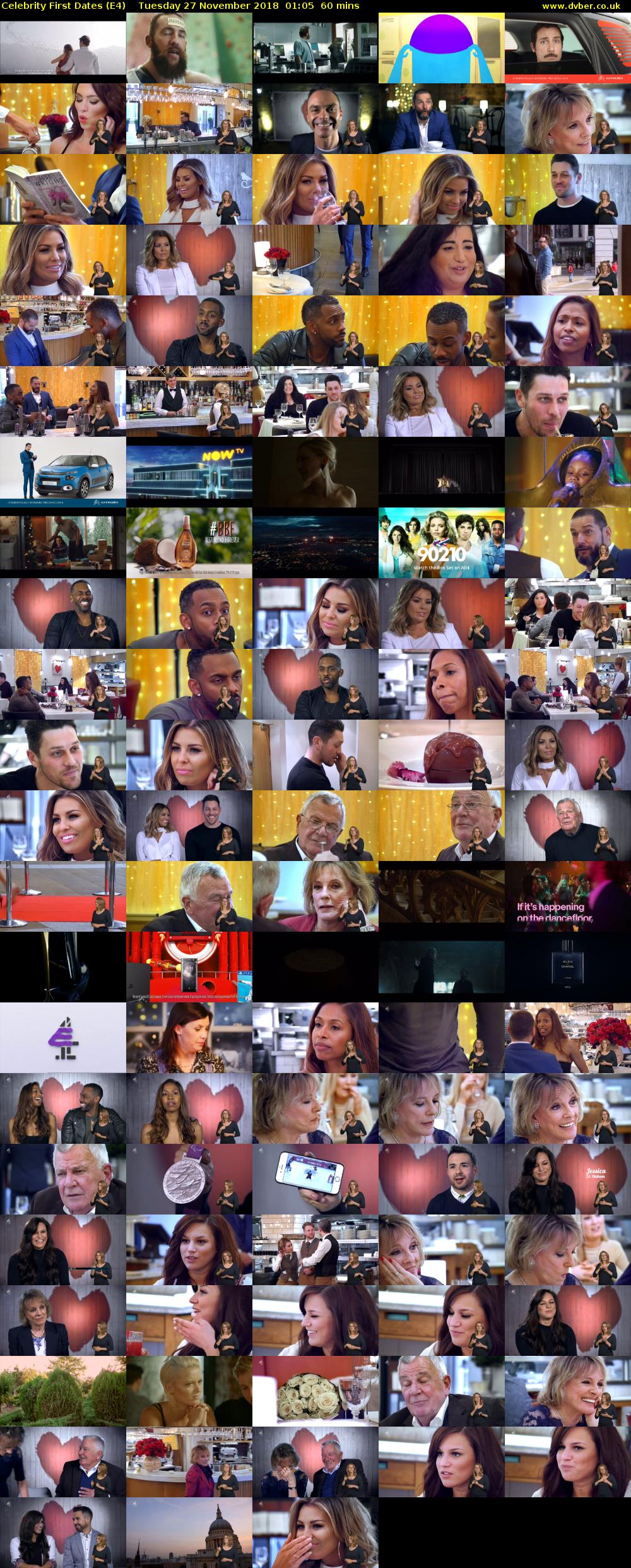 Celebrity First Dates (E4) Tuesday 27 November 2018 01:05 - 02:05