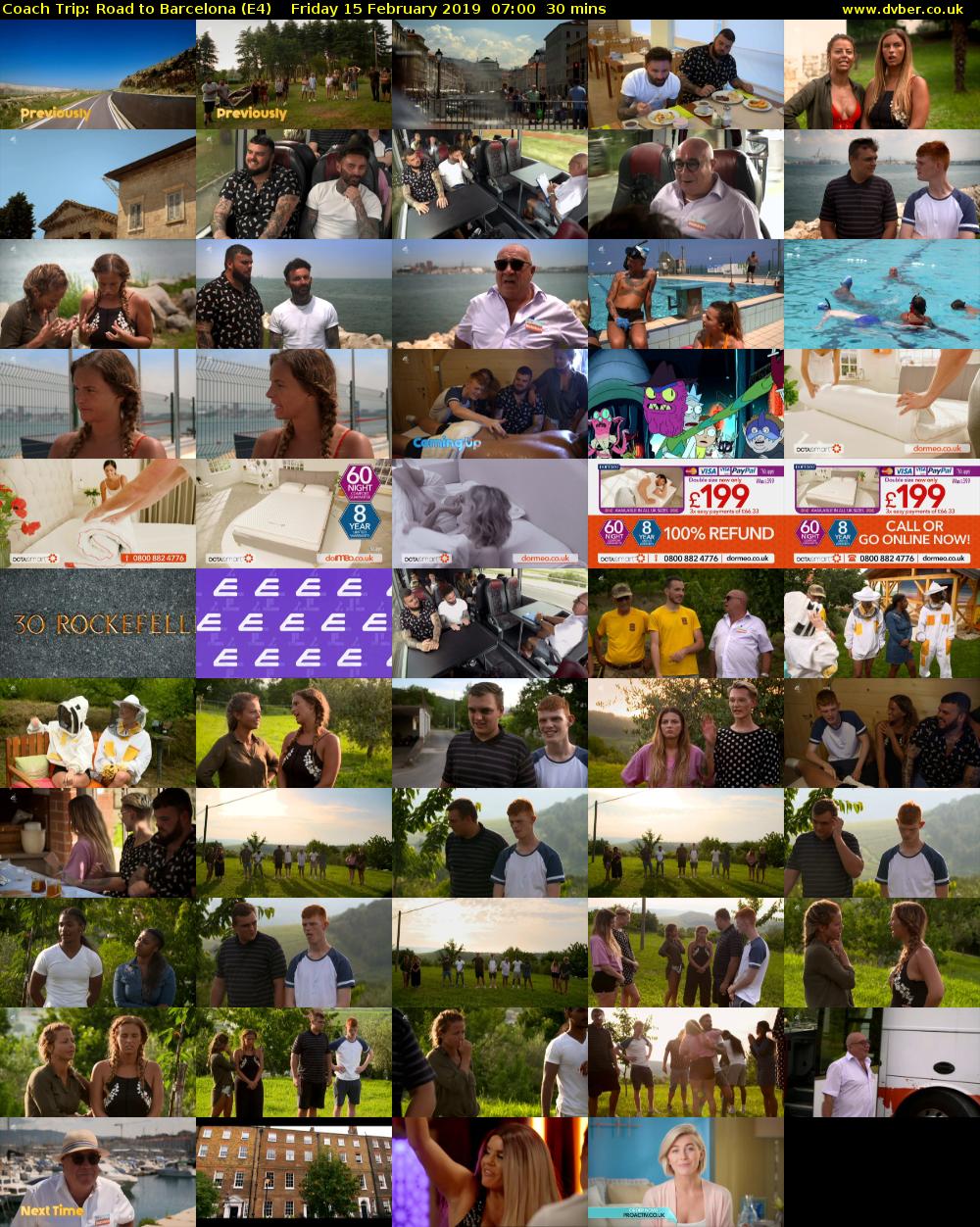 Coach Trip: Road to Barcelona (E4) Friday 15 February 2019 07:00 - 07:30