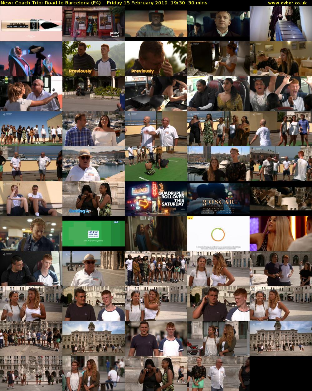 Coach Trip: Road to Barcelona (E4) Friday 15 February 2019 19:30 - 20:00