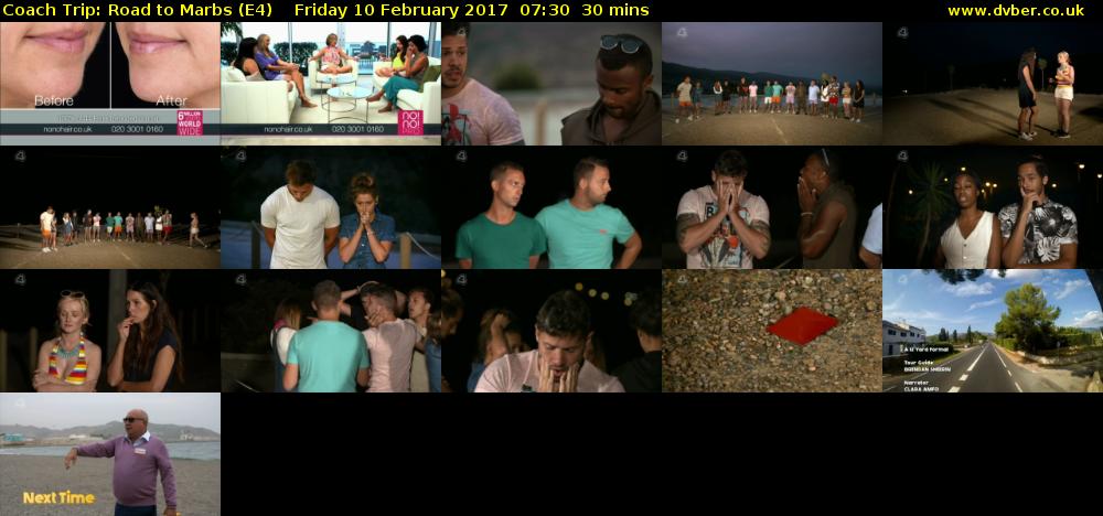 Coach Trip: Road to Marbs (E4) Friday 10 February 2017 07:30 - 08:00