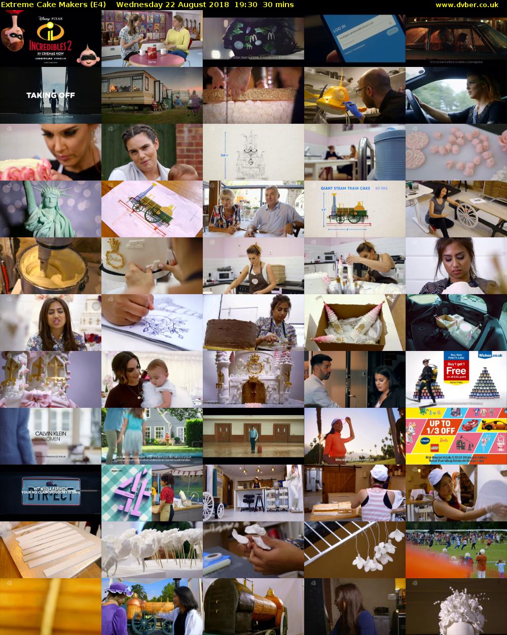Extreme Cake Makers (E4) Wednesday 22 August 2018 19:30 - 20:00