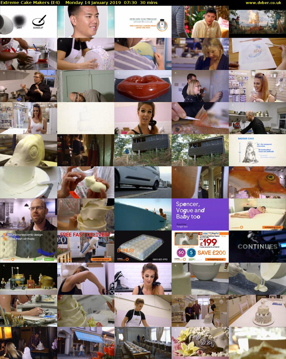 Extreme Cake Makers (E4) Monday 14 January 2019 07:30 - 08:00