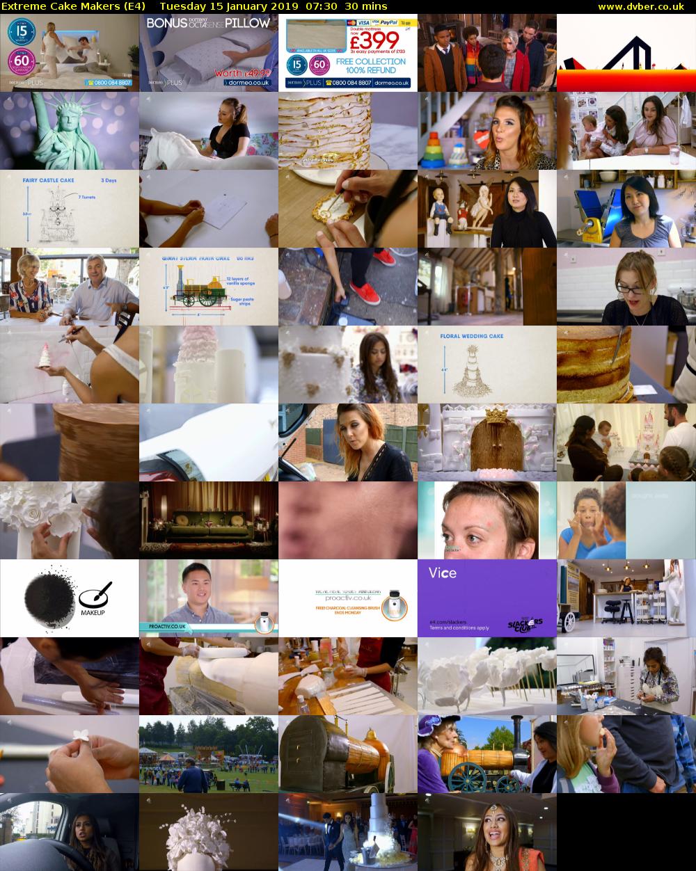 Extreme Cake Makers (E4) Tuesday 15 January 2019 07:30 - 08:00