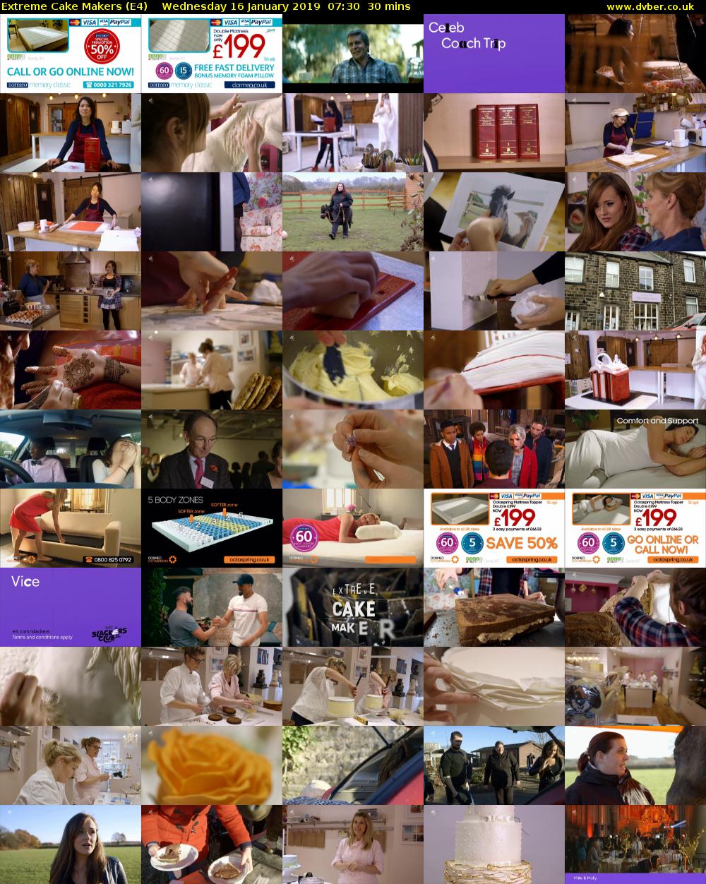 Extreme Cake Makers (E4) Wednesday 16 January 2019 07:30 - 08:00
