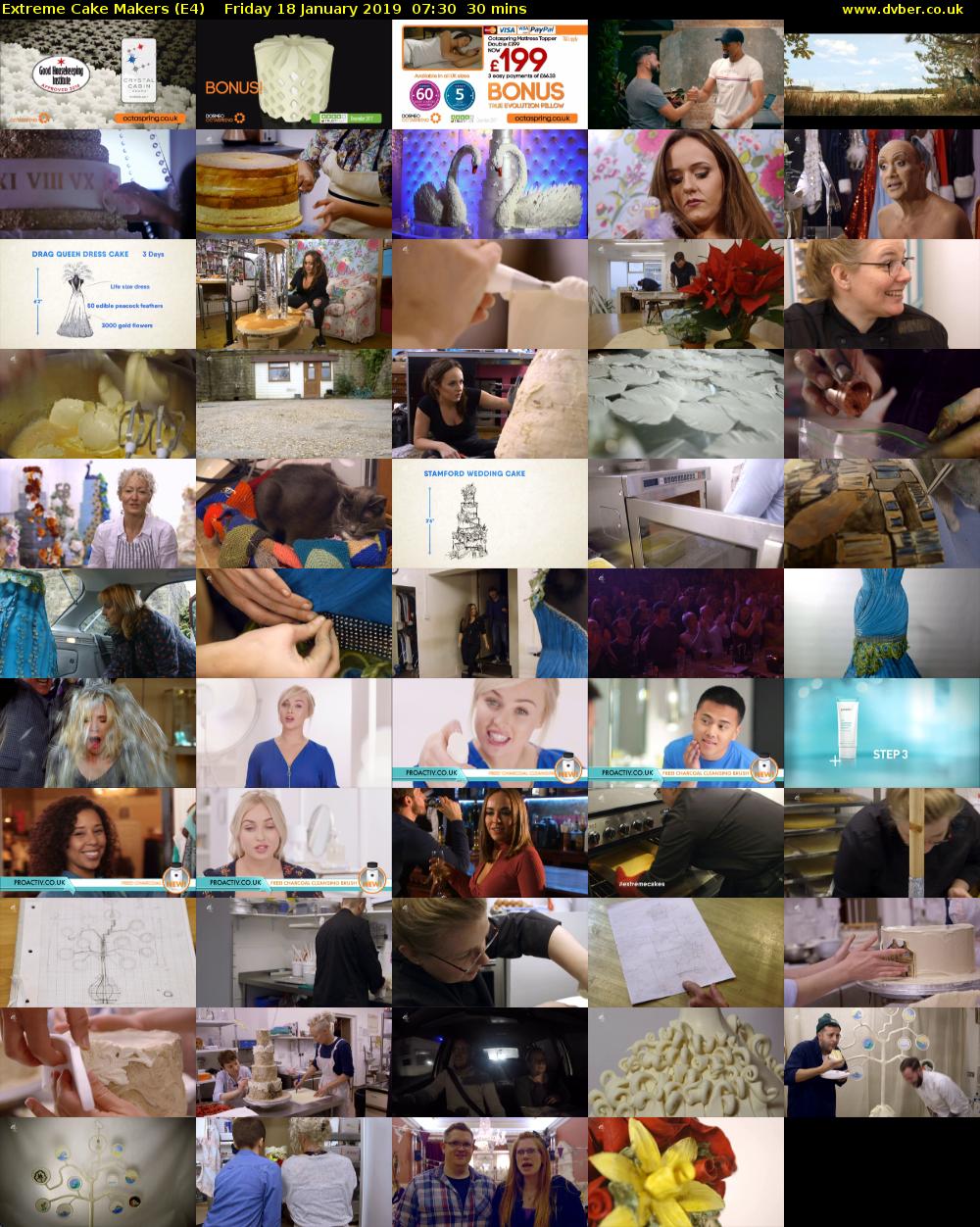 Extreme Cake Makers (E4) Friday 18 January 2019 07:30 - 08:00