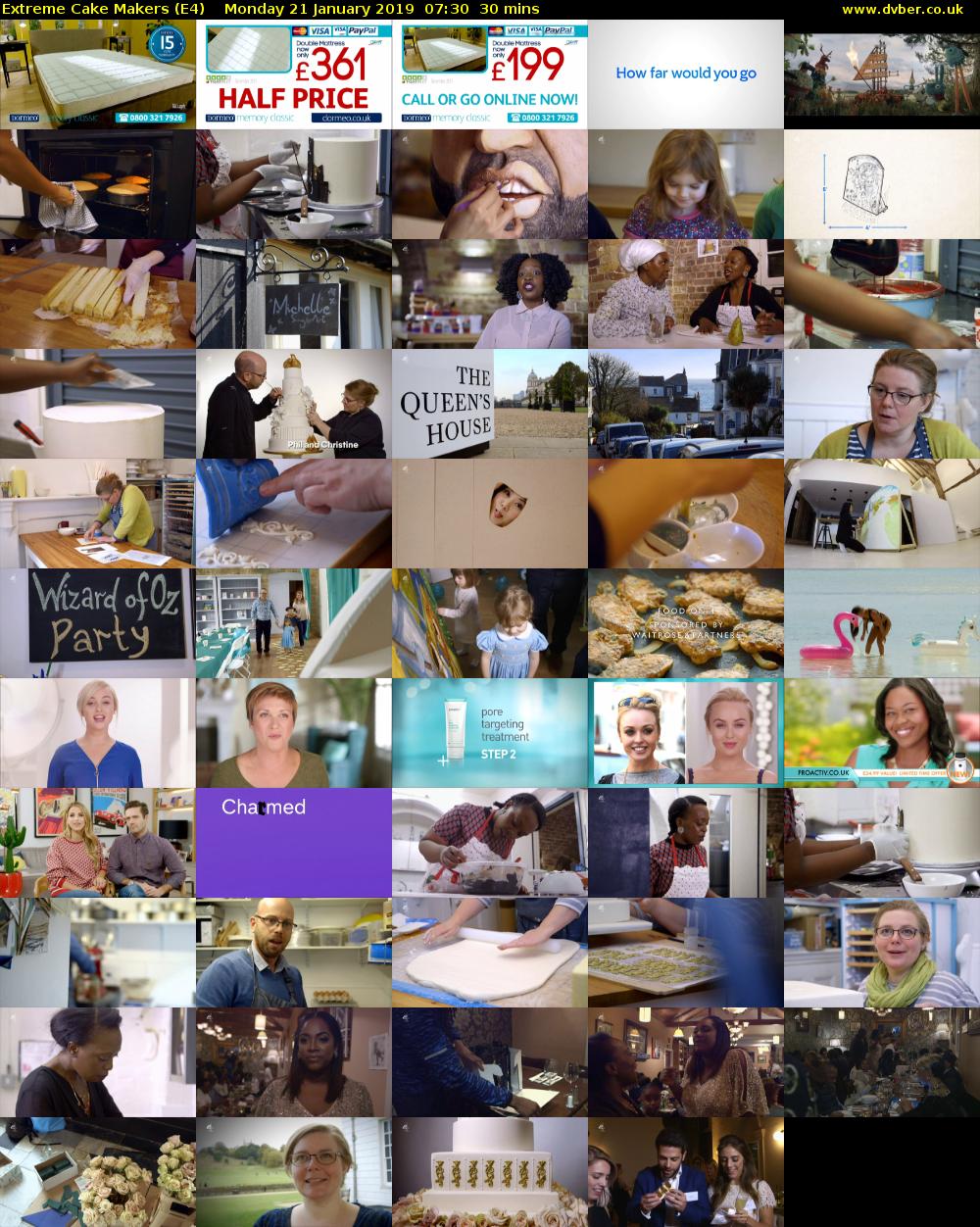 Extreme Cake Makers (E4) Monday 21 January 2019 07:30 - 08:00