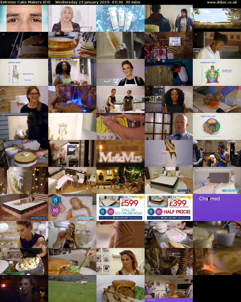 Extreme Cake Makers (E4) Wednesday 23 January 2019 07:30 - 08:00