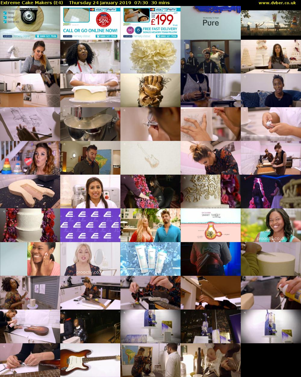 Extreme Cake Makers (E4) Thursday 24 January 2019 07:30 - 08:00