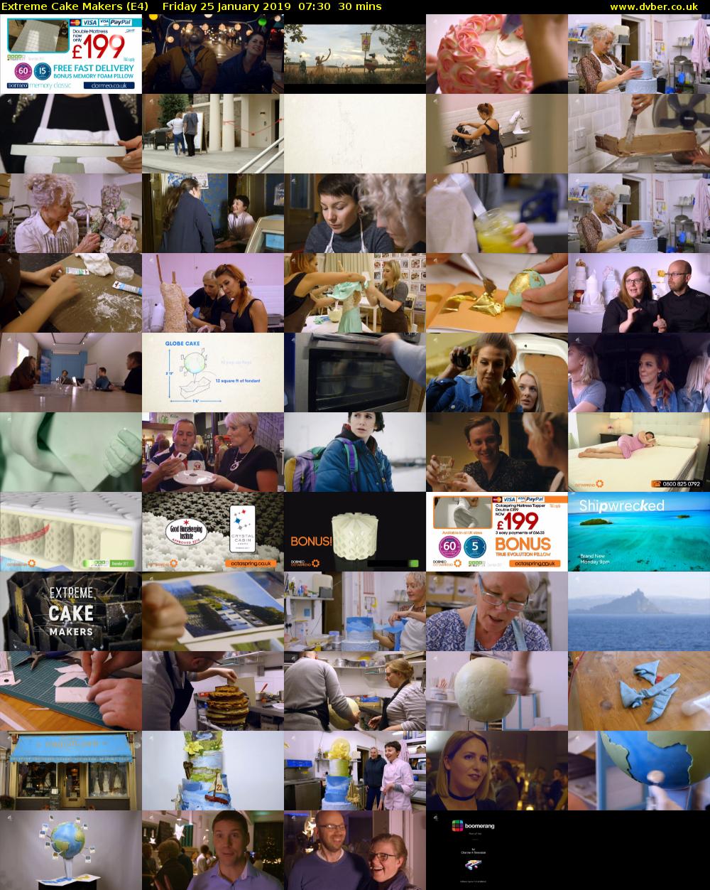 Extreme Cake Makers (E4) Friday 25 January 2019 07:30 - 08:00