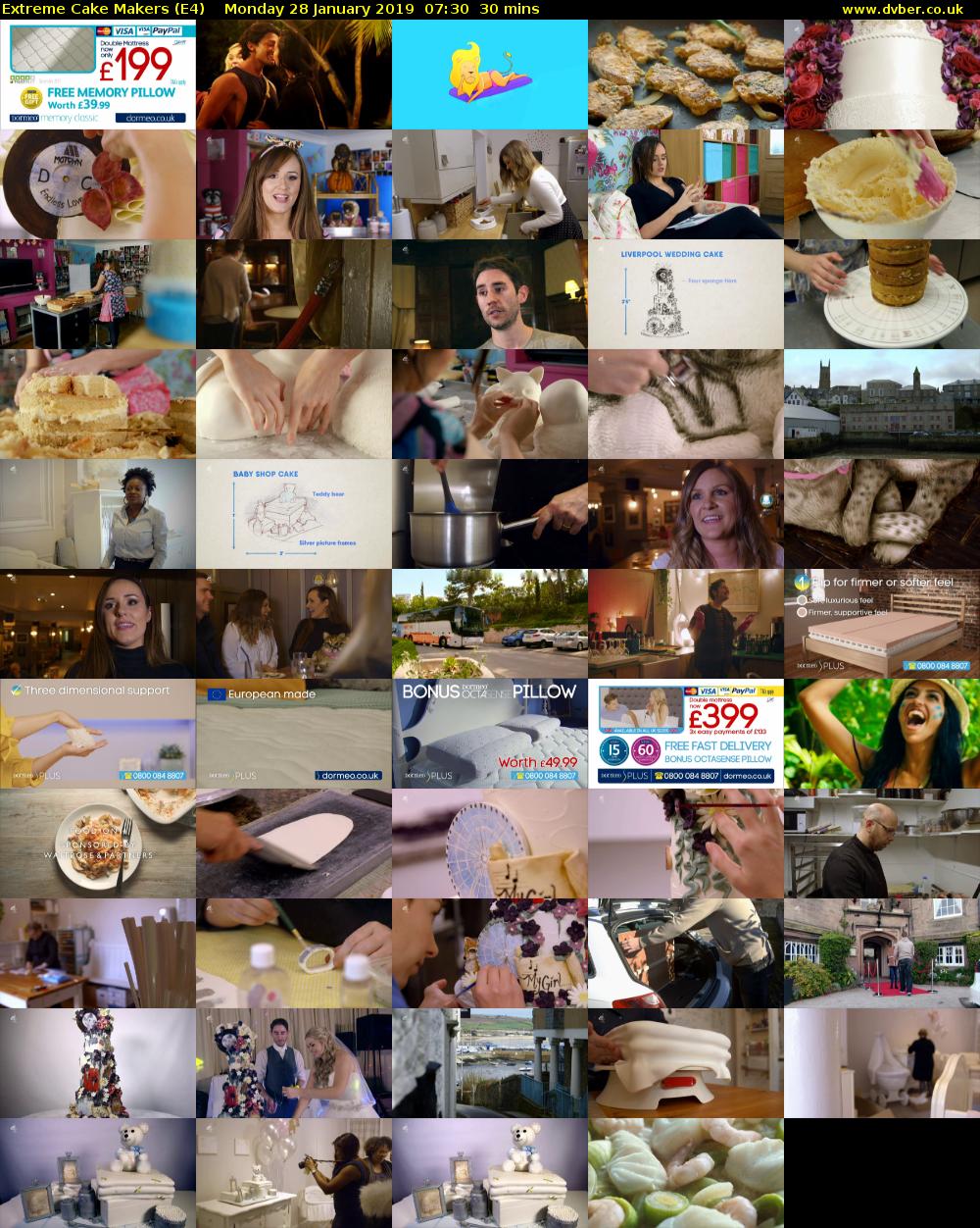 Extreme Cake Makers (E4) Monday 28 January 2019 07:30 - 08:00