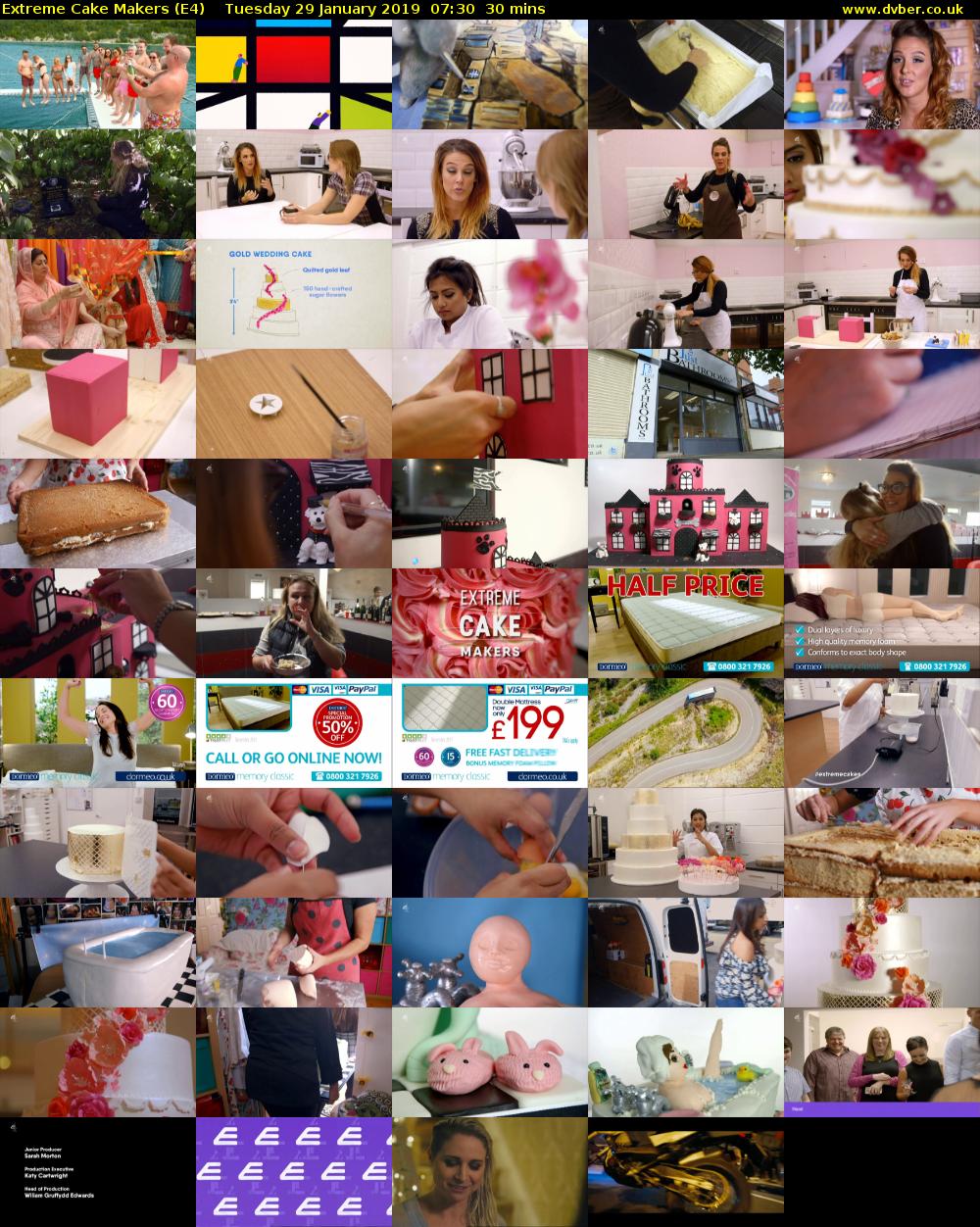 Extreme Cake Makers (E4) Tuesday 29 January 2019 07:30 - 08:00