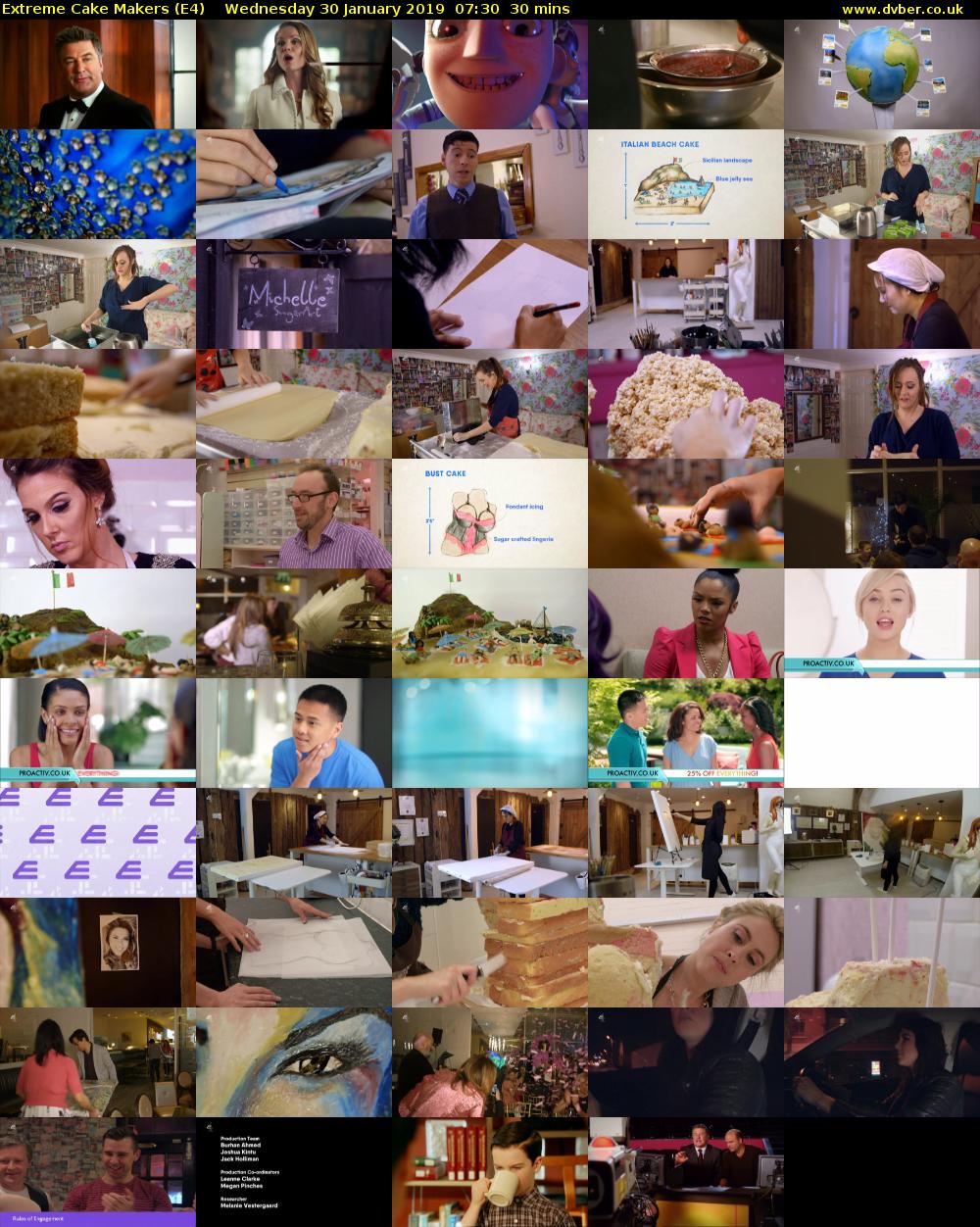 Extreme Cake Makers (E4) Wednesday 30 January 2019 07:30 - 08:00