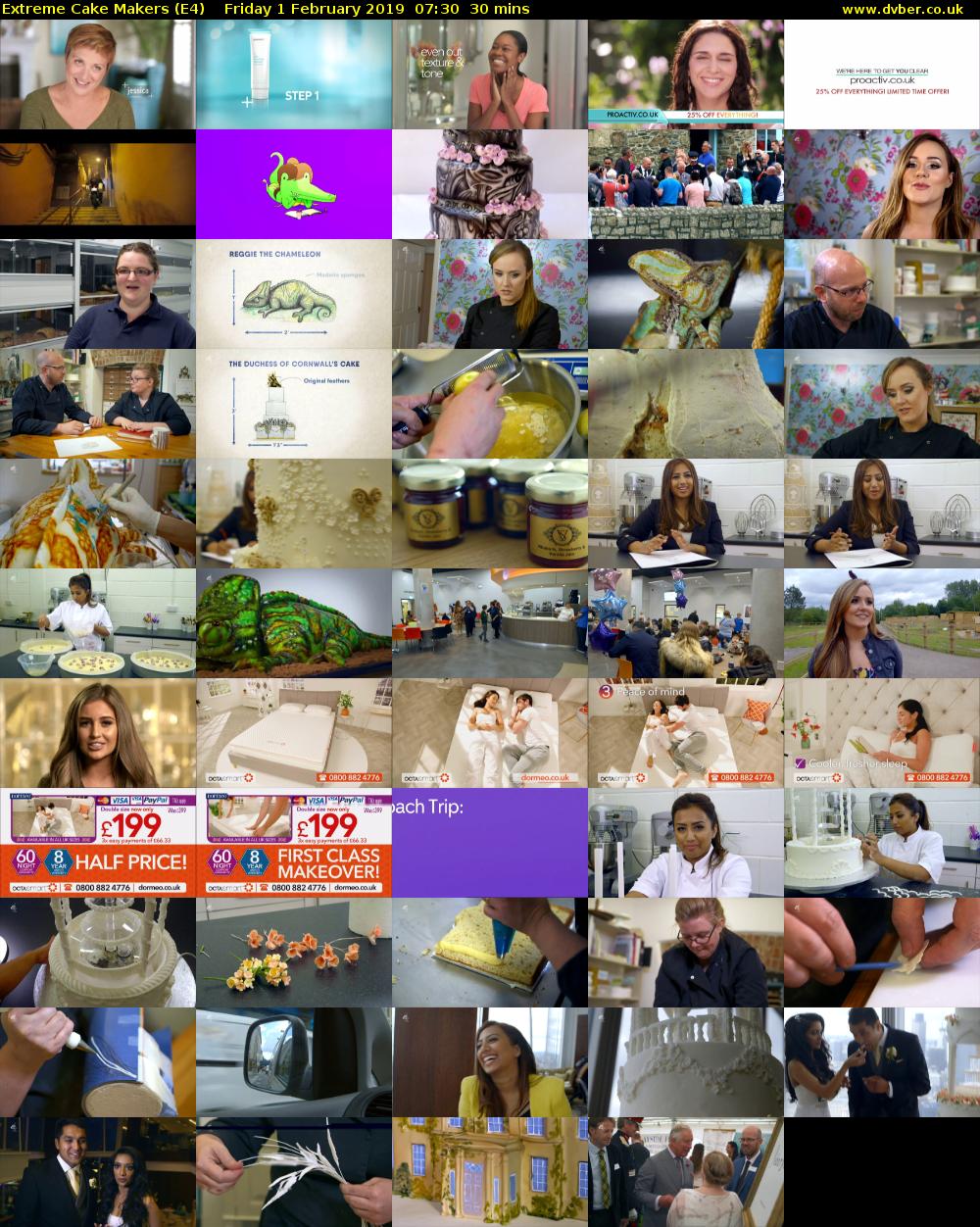 Extreme Cake Makers (E4) Friday 1 February 2019 07:30 - 08:00