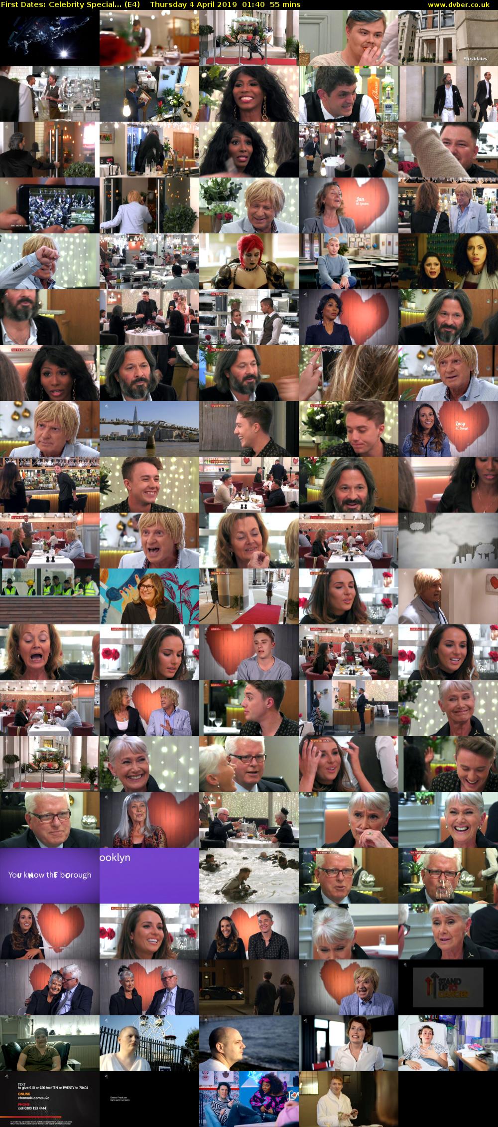 First Dates: Celebrity Special... (E4) Thursday 4 April 2019 01:40 - 02:35