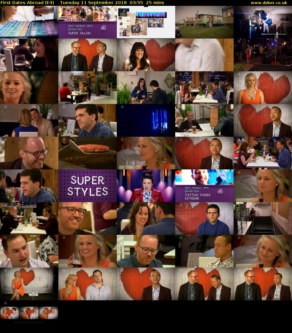 First Dates Abroad (E4) Tuesday 11 September 2018 03:55 - 04:20