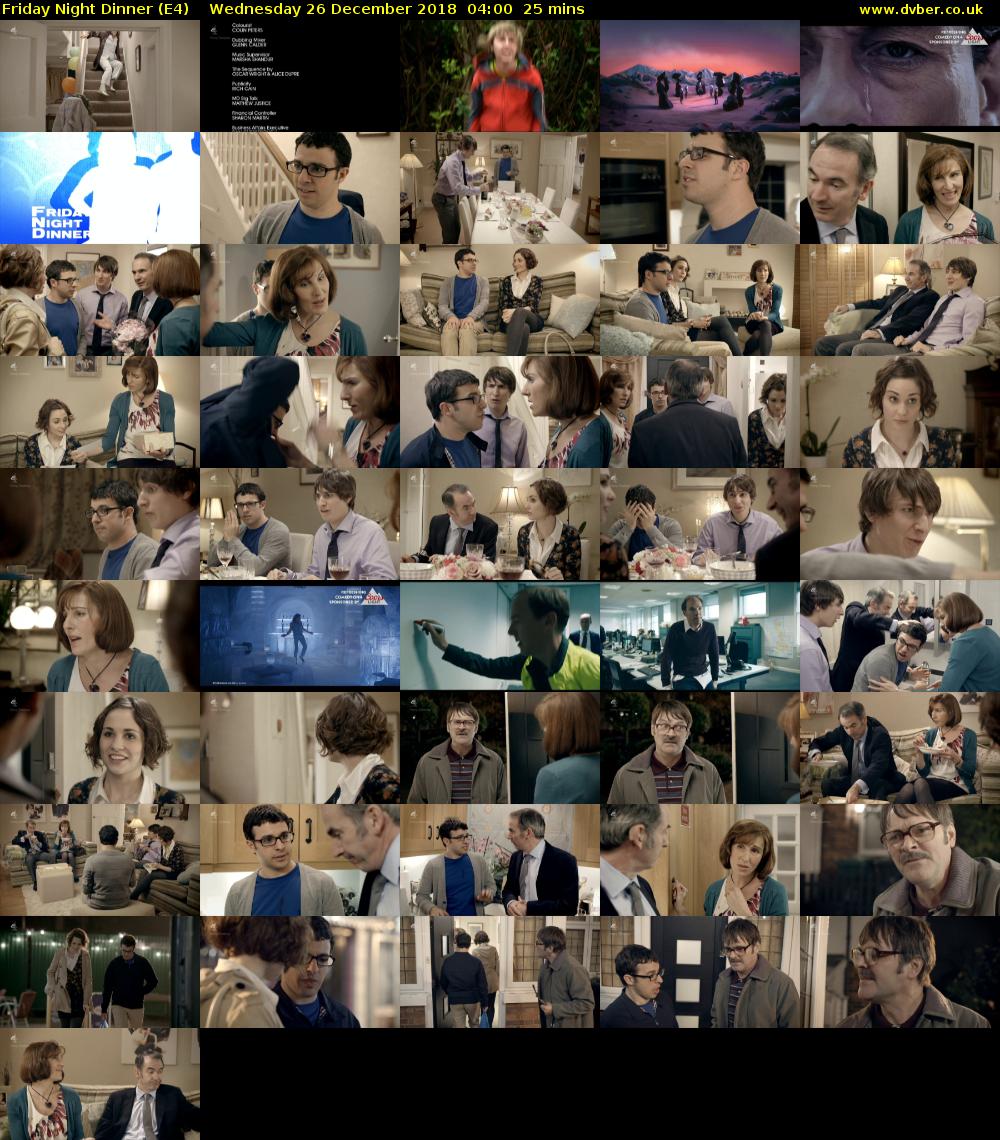 Friday Night Dinner (E4) Wednesday 26 December 2018 04:00 - 04:25