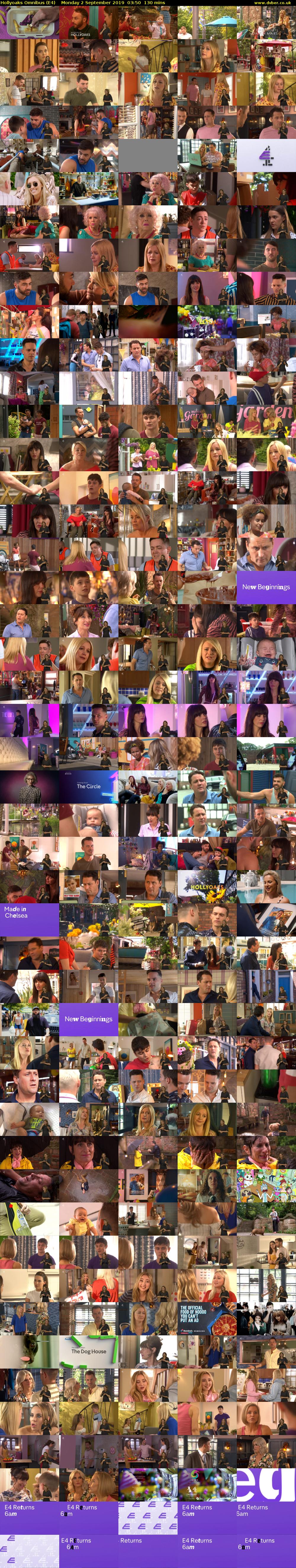 Hollyoaks Omnibus (E4) Monday 2 September 2019 03:50 - 06:00