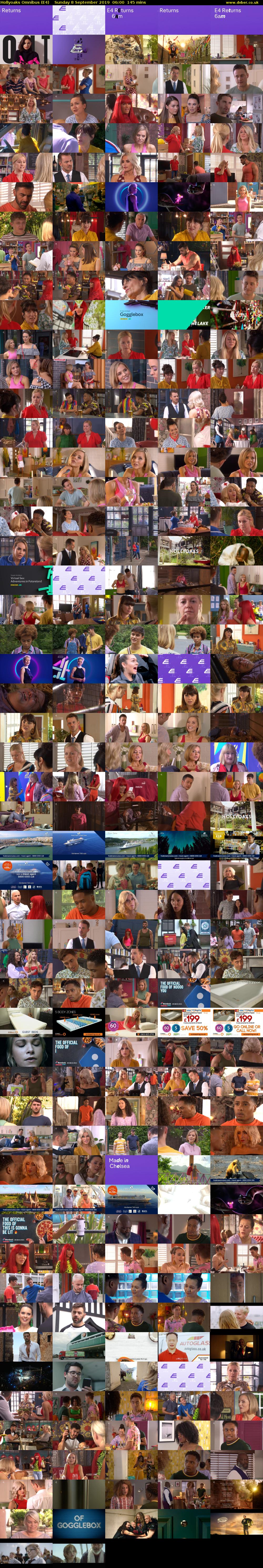 Hollyoaks Omnibus (E4) Sunday 8 September 2019 06:00 - 08:25