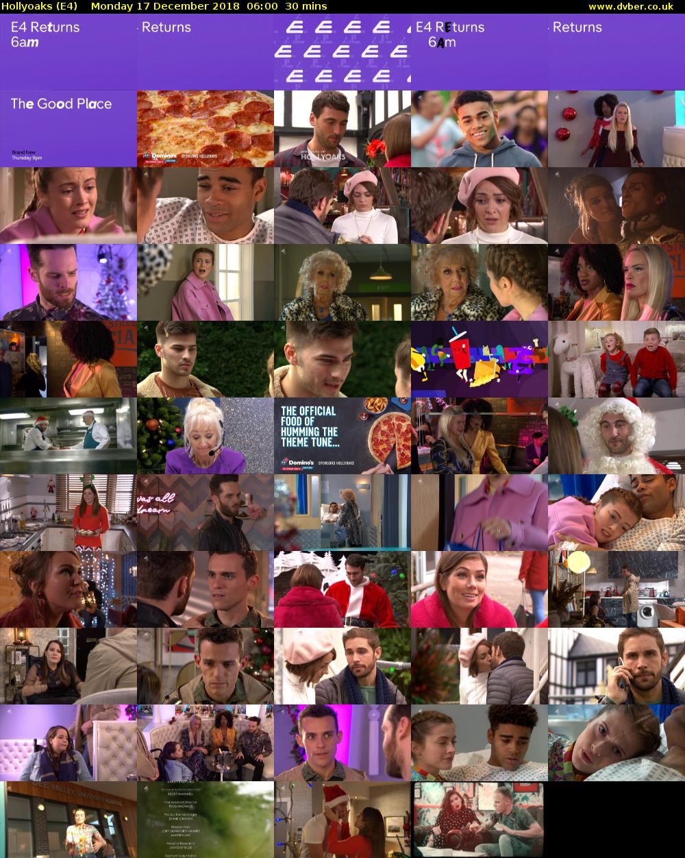 Hollyoaks (E4) Monday 17 December 2018 06:00 - 06:30