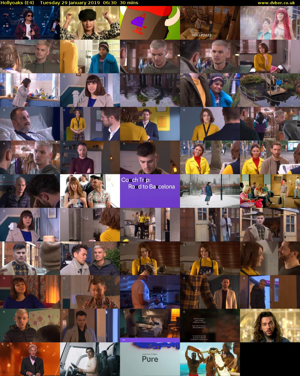 Hollyoaks (E4) Tuesday 29 January 2019 06:30 - 07:00