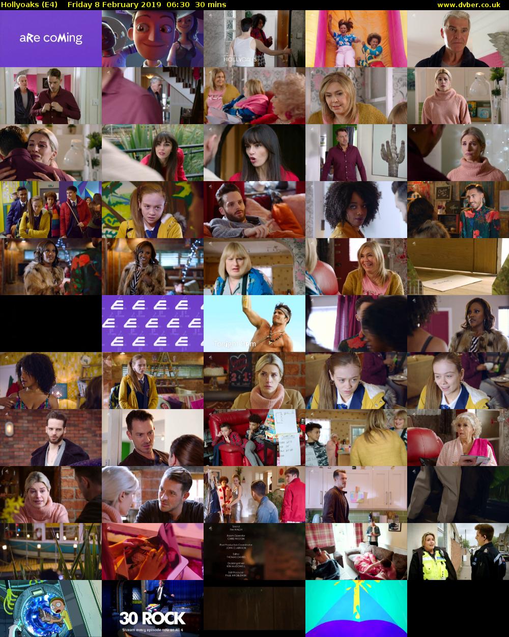 Hollyoaks (E4) Friday 8 February 2019 06:30 - 07:00