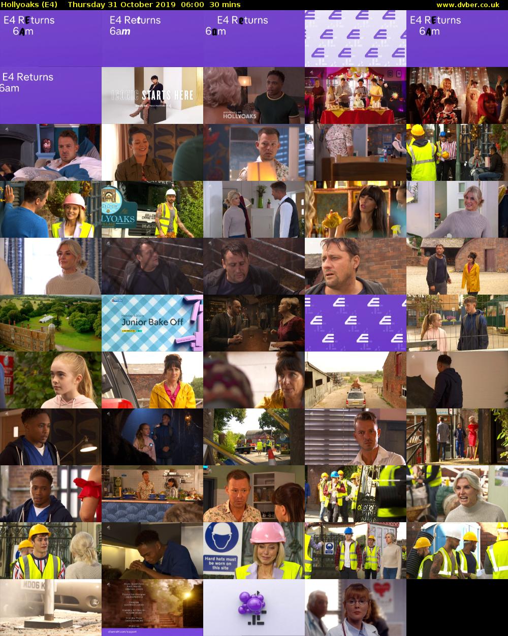 Hollyoaks (E4) Thursday 31 October 2019 06:00 - 06:30