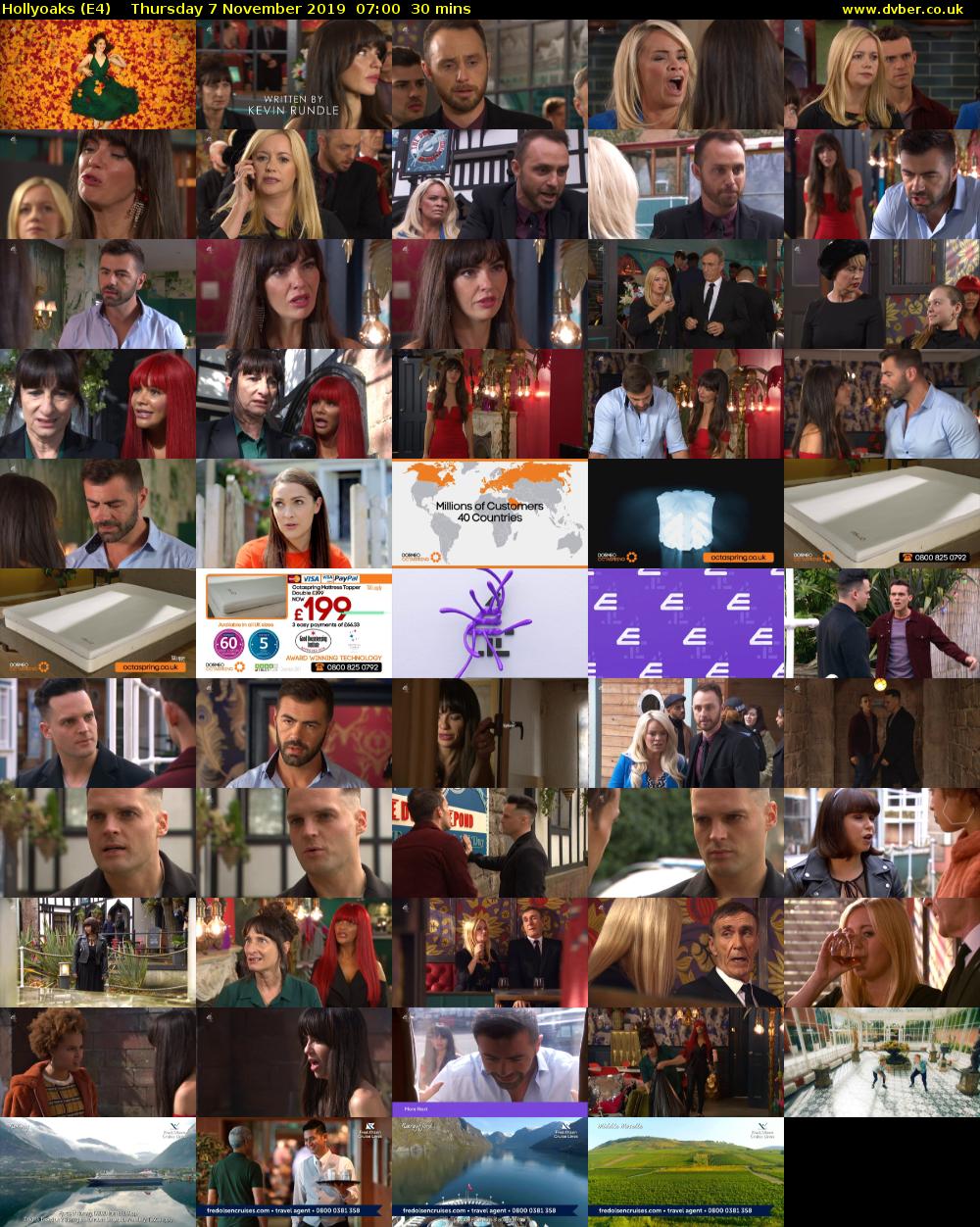 Hollyoaks (E4) Thursday 7 November 2019 07:00 - 07:30