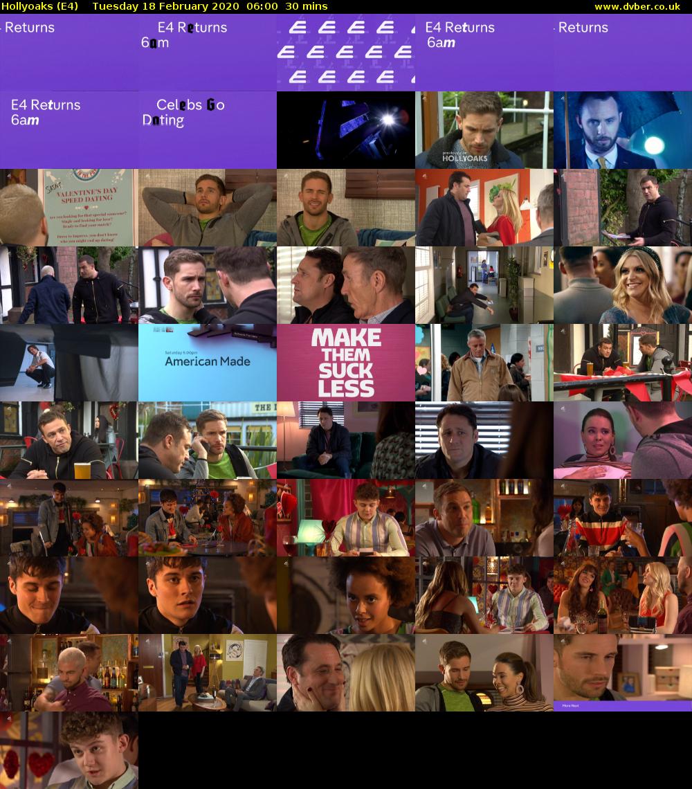 Hollyoaks (E4) Tuesday 18 February 2020 06:00 - 06:30