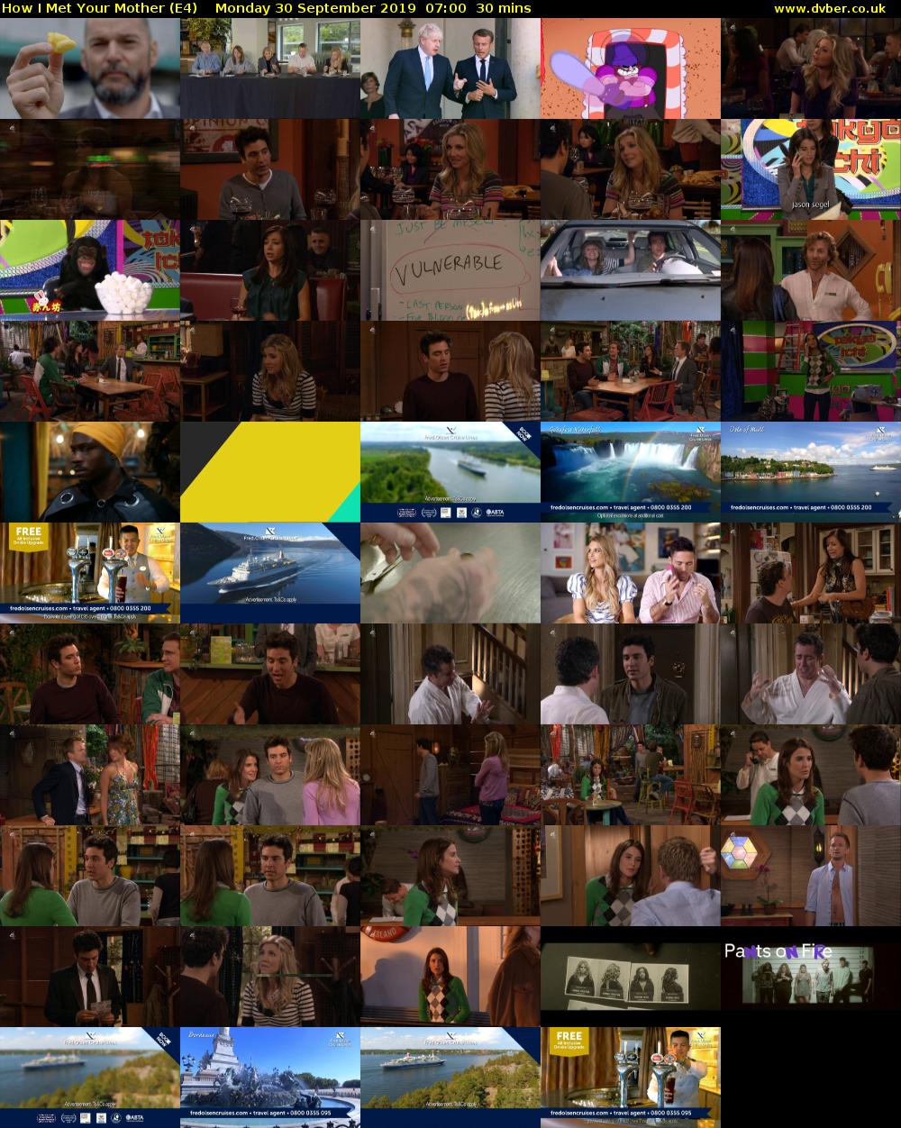How I Met Your Mother (E4) Monday 30 September 2019 07:00 - 07:30