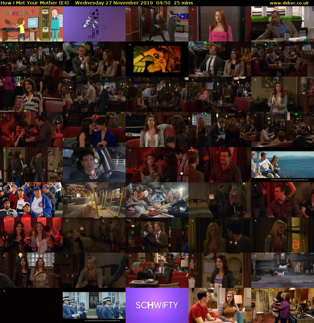 How I Met Your Mother (E4) Wednesday 27 November 2019 04:50 - 05:15
