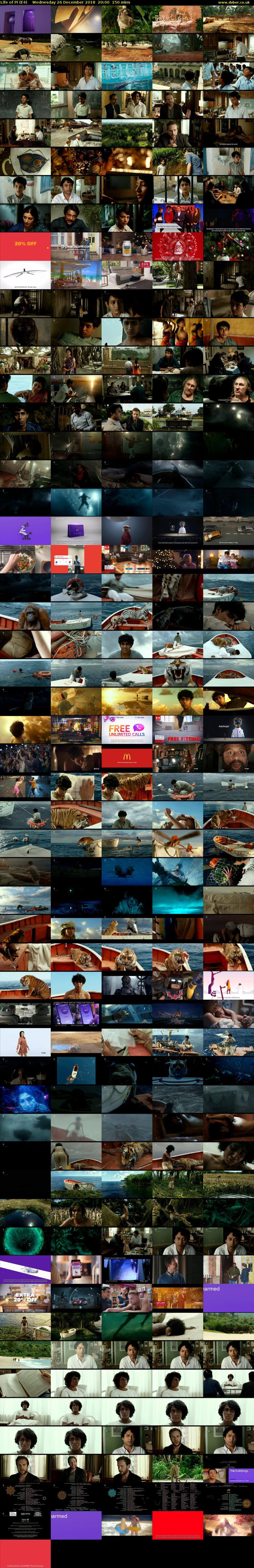 Life of Pi (E4) Wednesday 26 December 2018 20:00 - 22:30