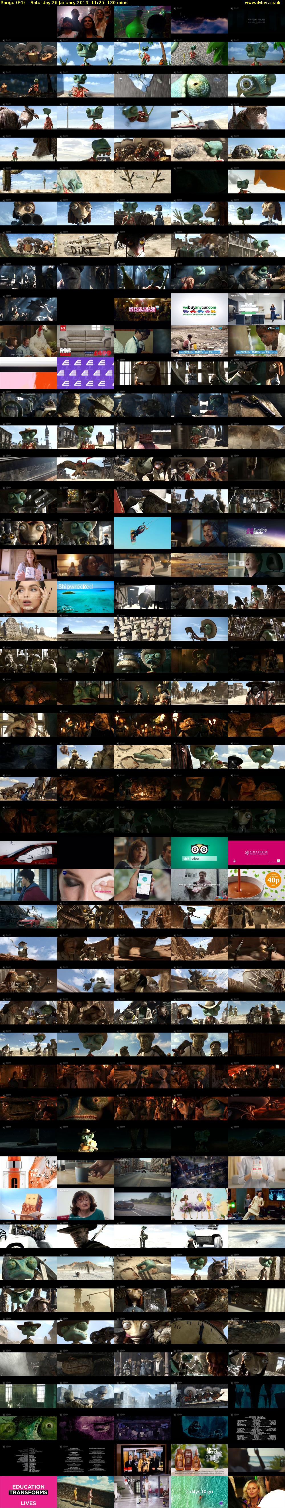 Rango (E4) Saturday 26 January 2019 11:25 - 13:35