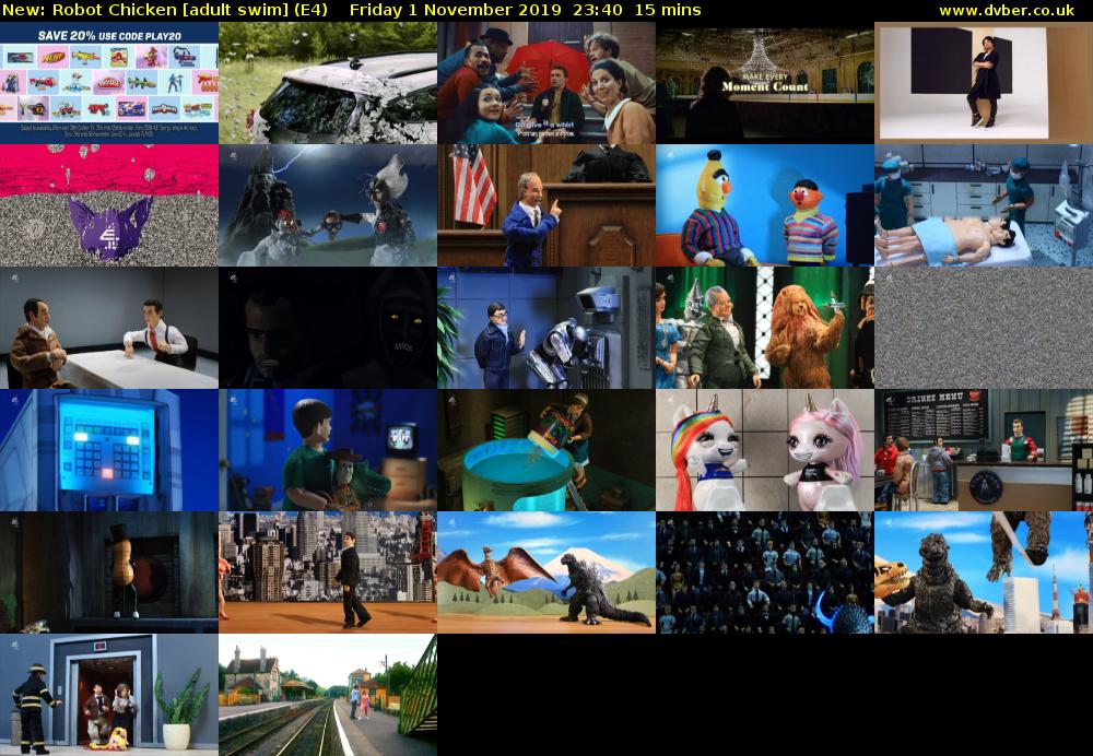 Robot Chicken [adult swim] (E4) Friday 1 November 2019 23:40 - 23:55