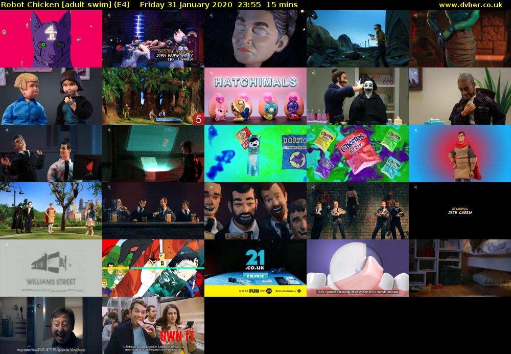 Robot Chicken [adult swim] (E4) Friday 31 January 2020 23:55 - 00:10