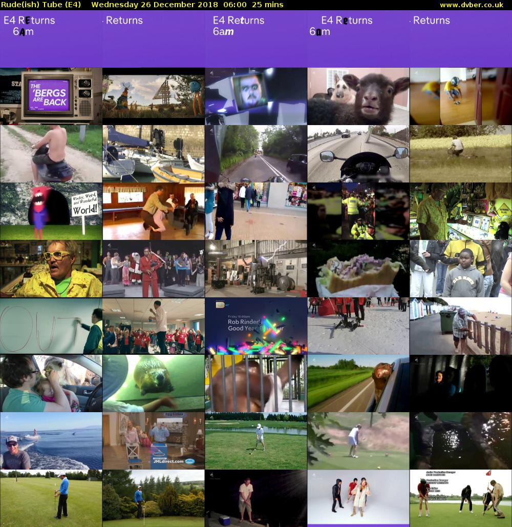 Rude(ish) Tube (E4) Wednesday 26 December 2018 06:00 - 06:25