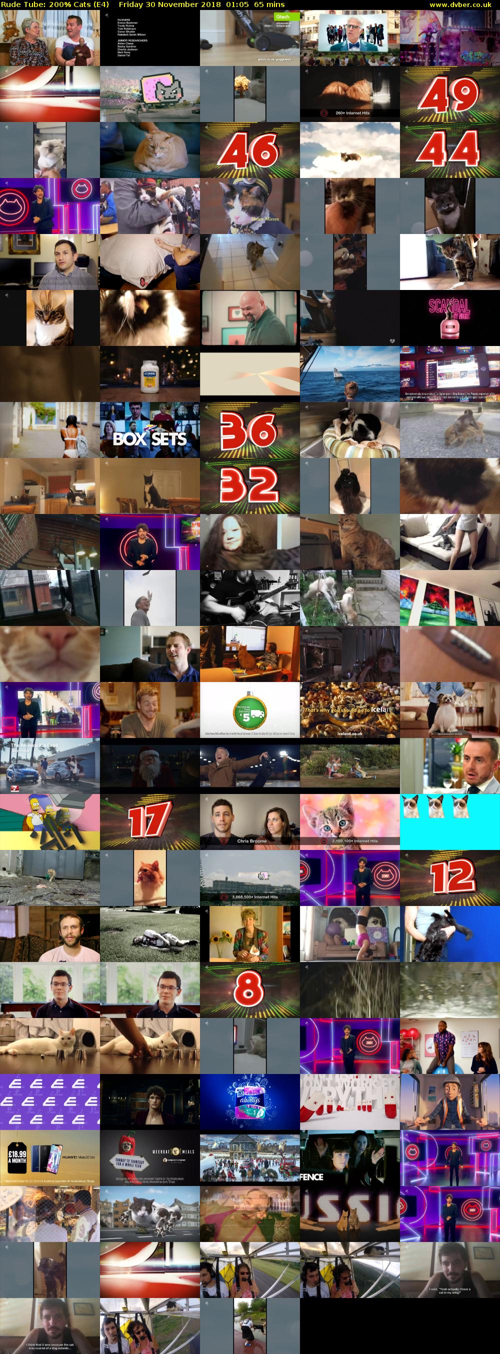 Rude Tube: 200% Cats (E4) Friday 30 November 2018 01:05 - 02:10