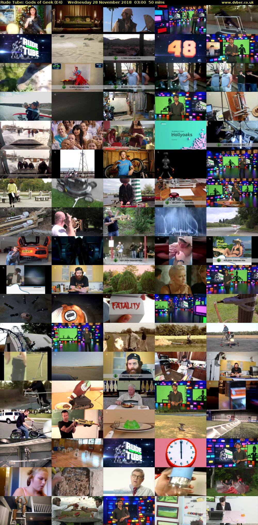 Rude Tube: Gods of Geek (E4) Wednesday 28 November 2018 03:00 - 03:50