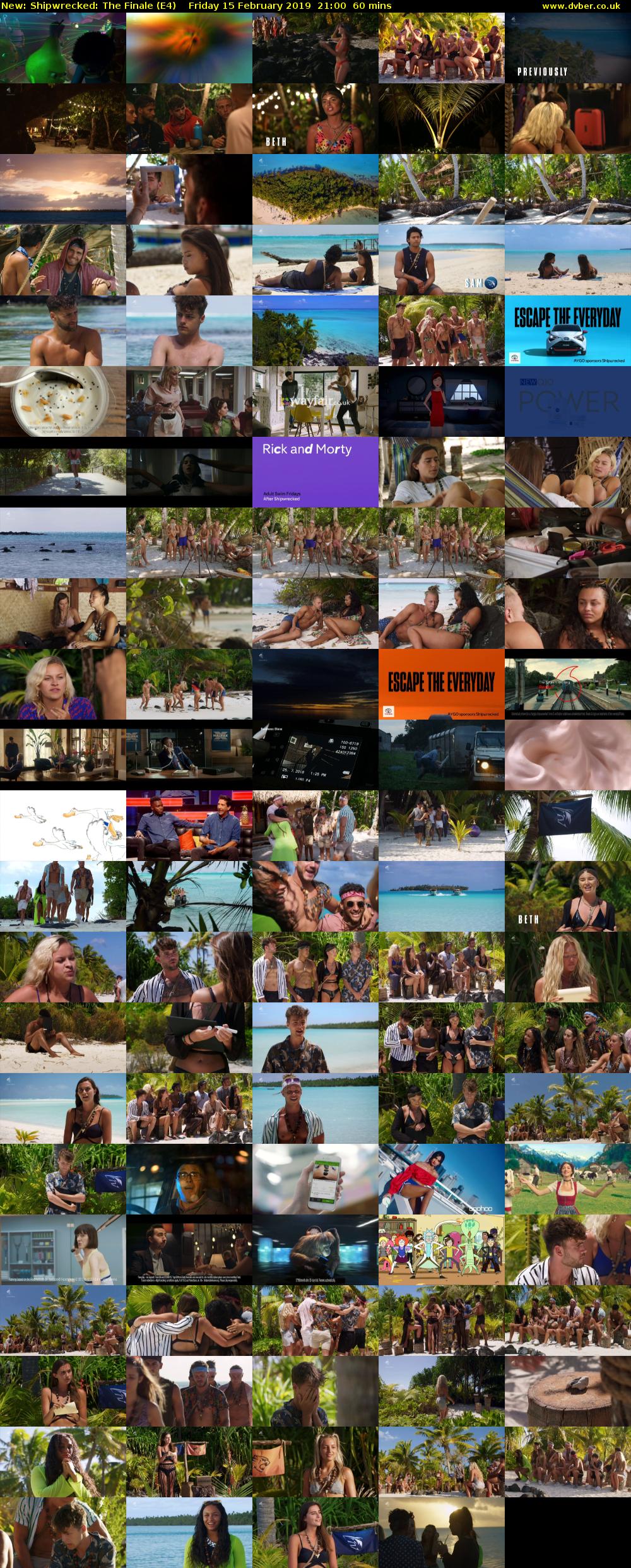 Shipwrecked: The Finale (E4) Friday 15 February 2019 21:00 - 22:00