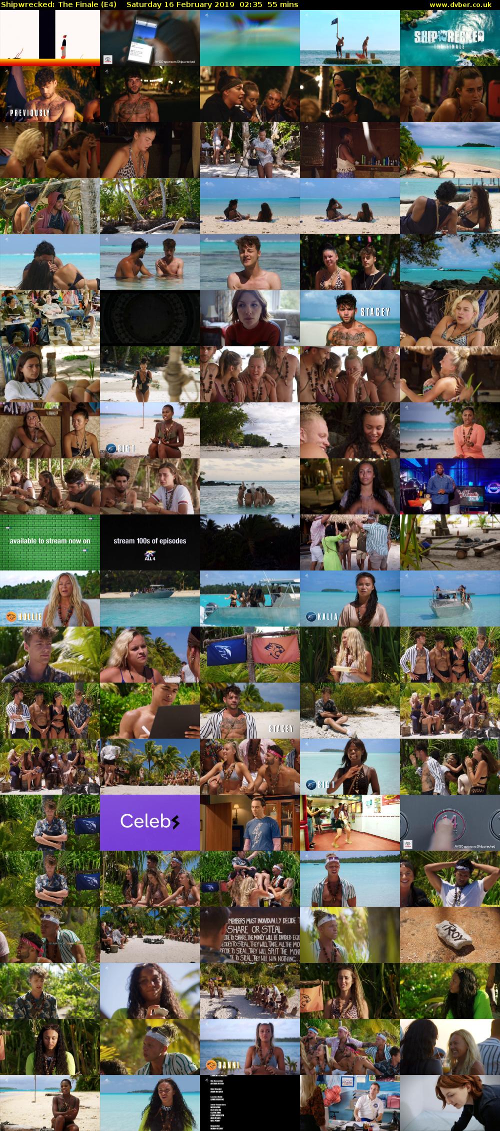Shipwrecked: The Finale (E4) Saturday 16 February 2019 02:35 - 03:30
