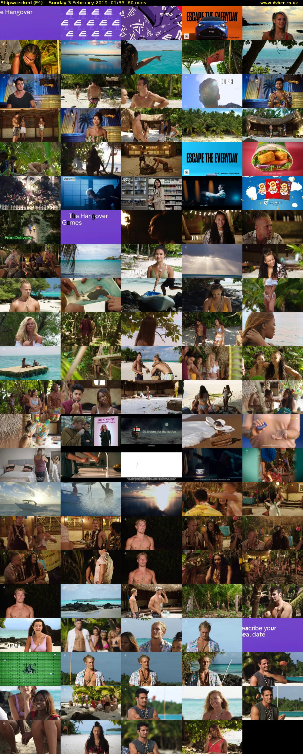 Shipwrecked (E4) Sunday 3 February 2019 01:35 - 02:35