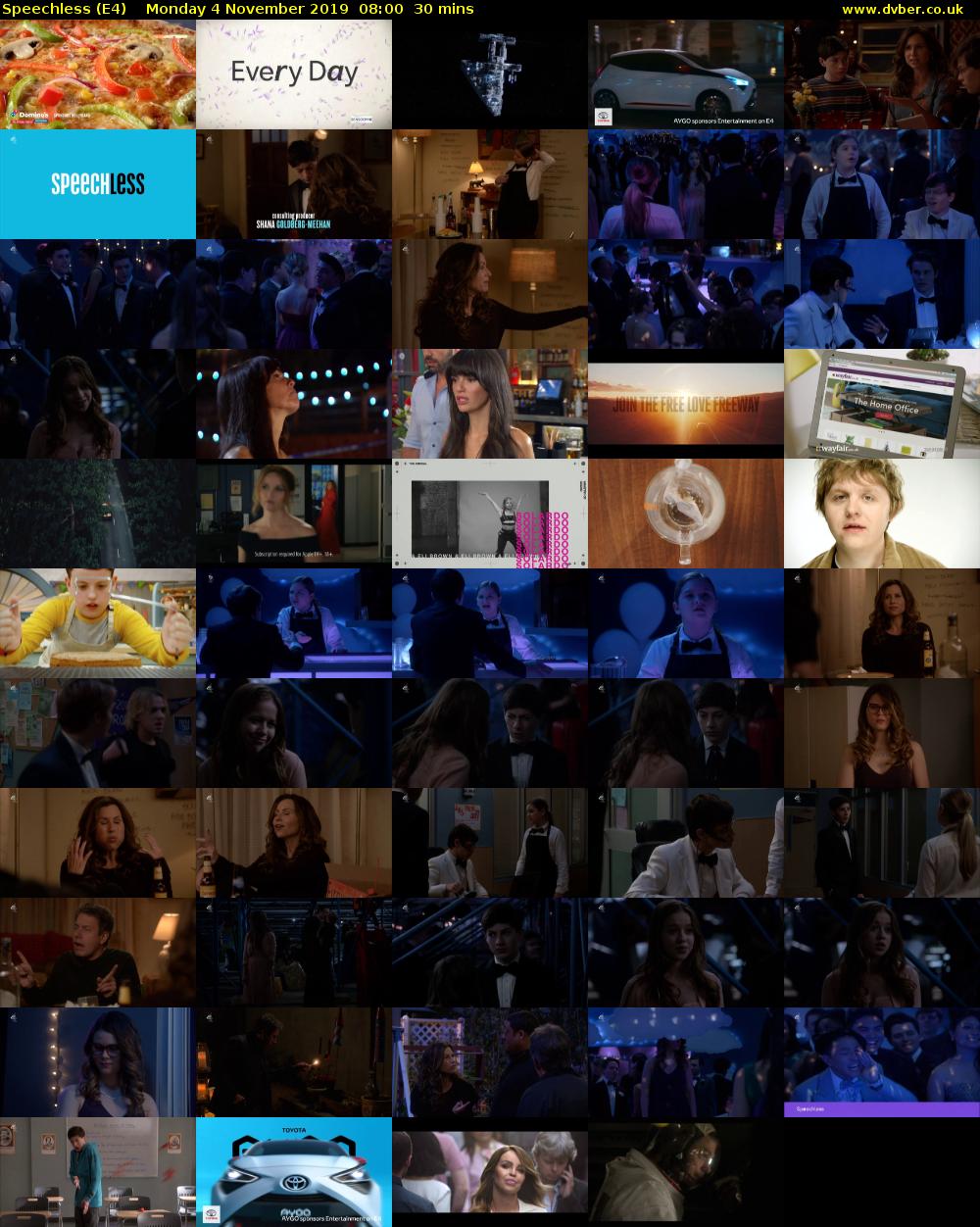 Speechless (E4) Monday 4 November 2019 08:00 - 08:30