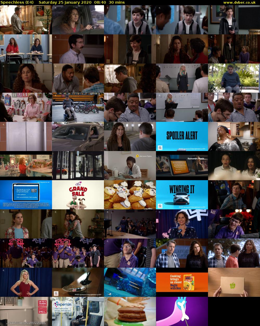 Speechless (E4) Saturday 25 January 2020 08:40 - 09:10