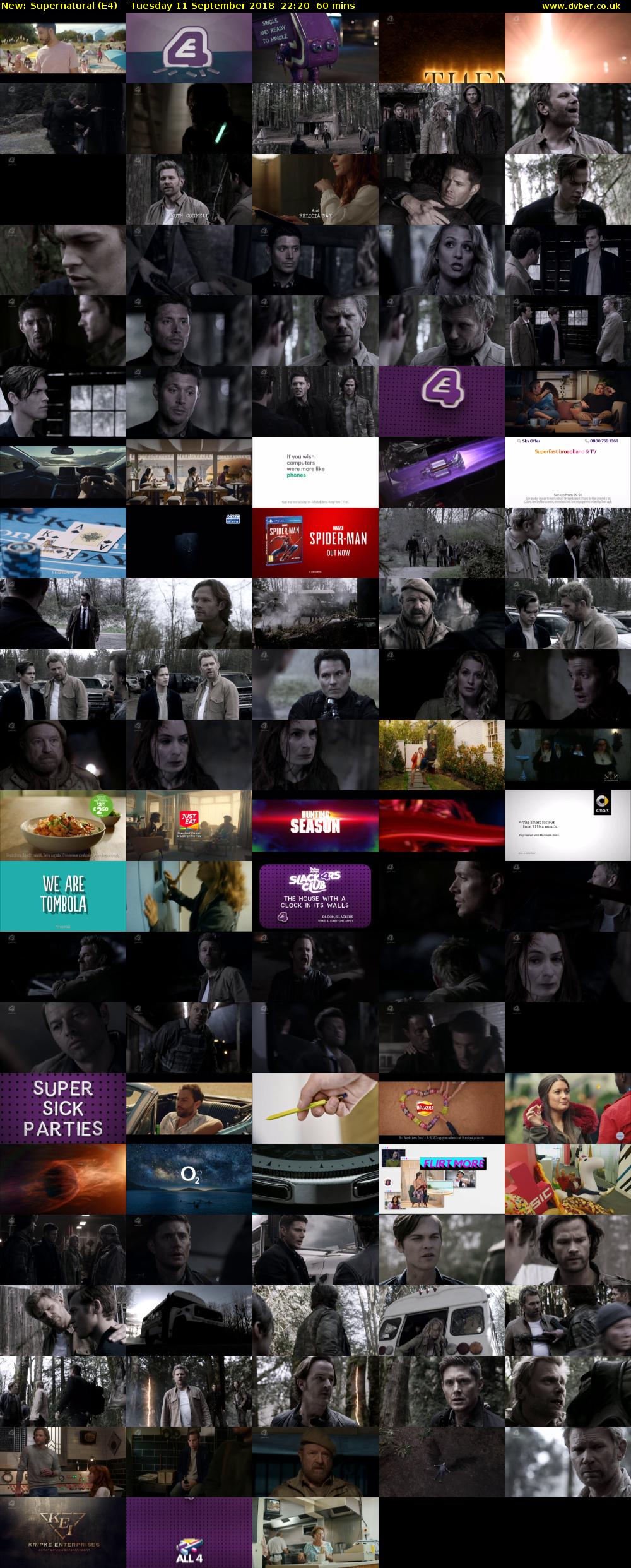 Supernatural (E4) Tuesday 11 September 2018 22:20 - 23:20