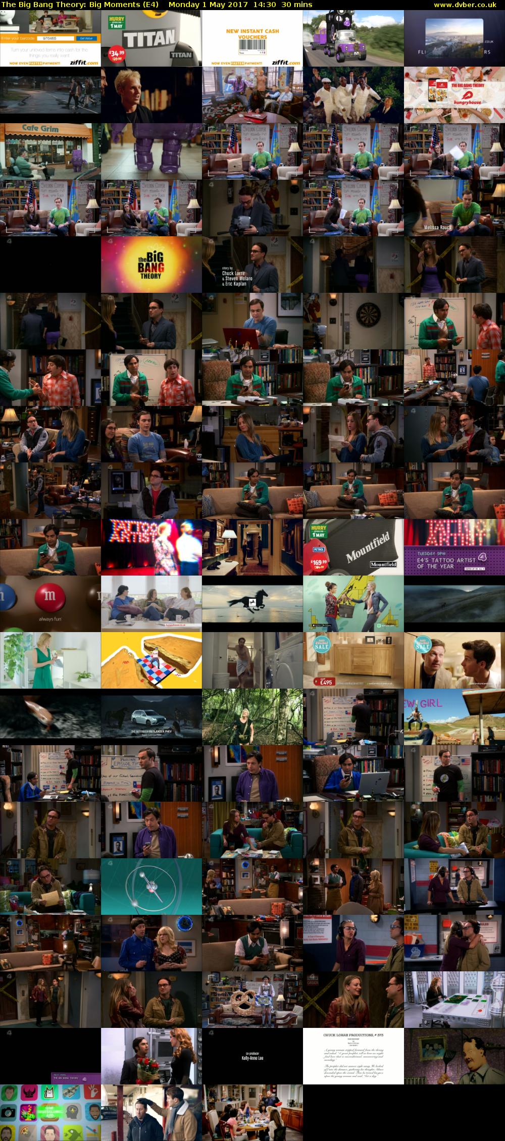 The Big Bang Theory: Big Moments (E4) Monday 1 May 2017 14:30 - 15:00