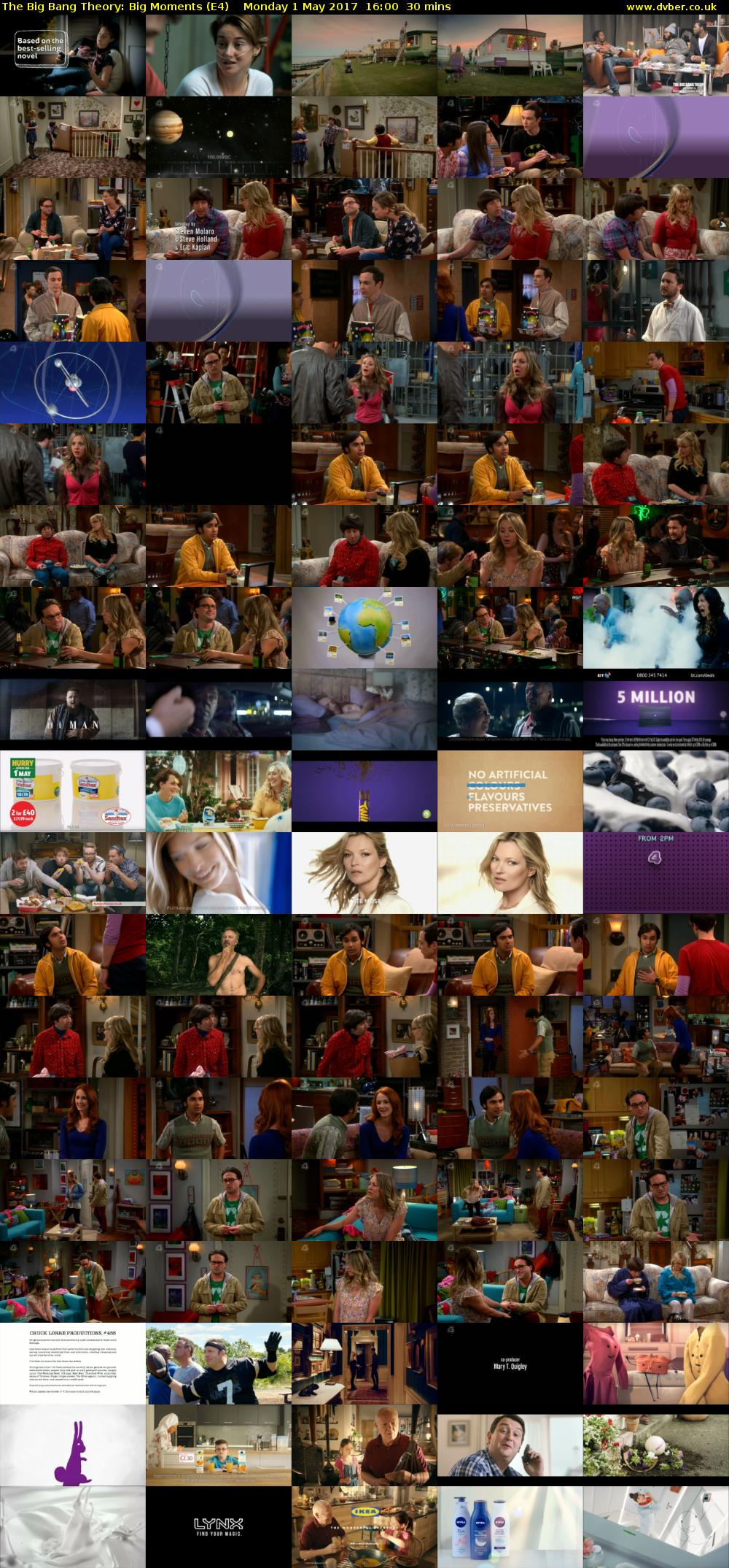 The Big Bang Theory: Big Moments (E4) Monday 1 May 2017 16:00 - 16:30
