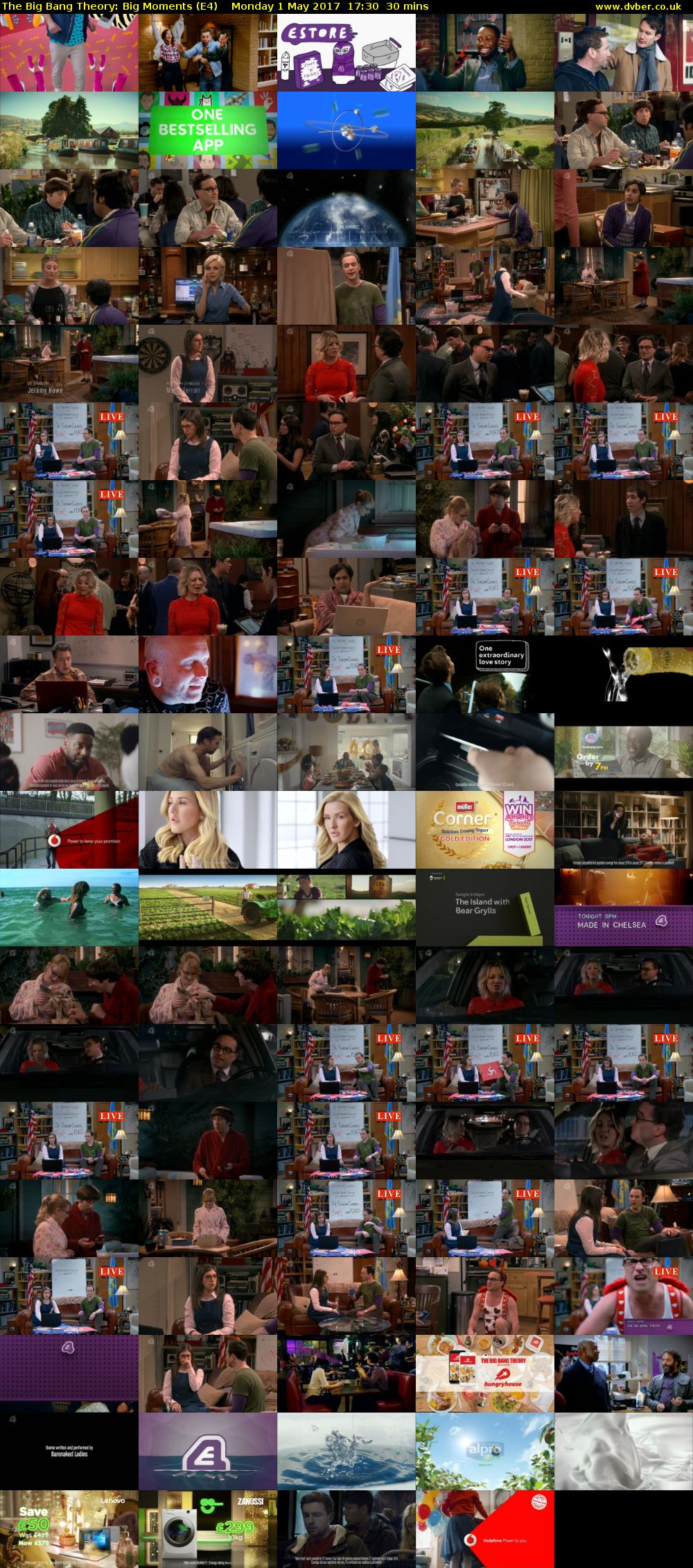 The Big Bang Theory: Big Moments (E4) Monday 1 May 2017 17:30 - 18:00