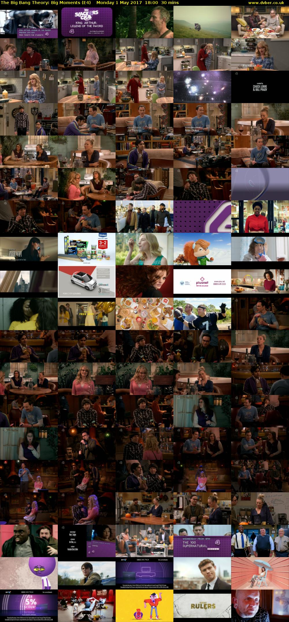 The Big Bang Theory: Big Moments (E4) Monday 1 May 2017 18:00 - 18:30