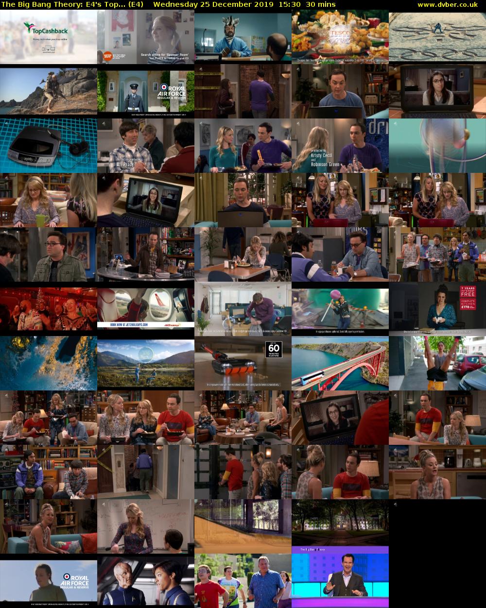 The Big Bang Theory: E4's Top... (E4) Wednesday 25 December 2019 15:30 - 16:00